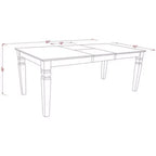 HomeStock Belmont Set da pranzo 7 pezzi include un tavolo da cucina rettangolare, prolunga a farfalla, sei sedie da pranzo con schienale a doghe verticali e seduta in lino, finitura bianca