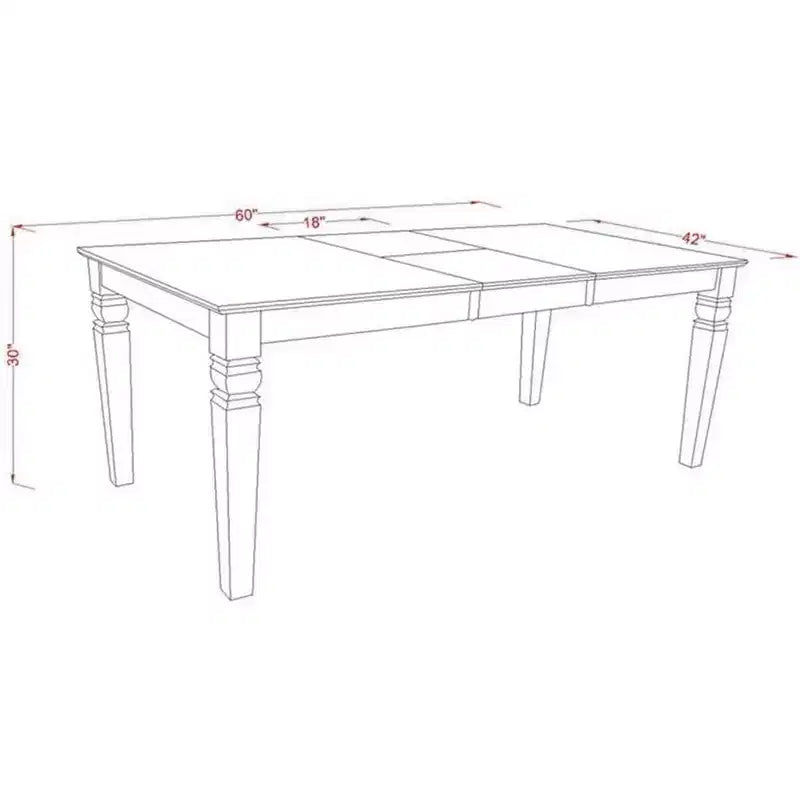 HomeStock Belmont Set da pranzo 7 pezzi include un tavolo da cucina rettangolare, prolunga a farfalla, sei sedie da pranzo con schienale a doghe verticali e seduta in lino, finitura bianca