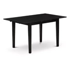 Ensemble de cuisine 5 pièces HomeStock Belmont composé d'une table à manger rectangulaire avec rallonge papillon et de 4 chaises rembourrées, noir