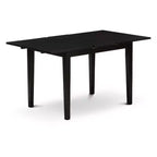 Ensemble de cuisine 5 pièces HomeStock Belmont composé d'une table à manger rectangulaire avec rallonge papillon et de 4 chaises rembourrées, noir