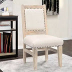 HomeRoots Sedia Laterale 20 Beige e Bianca