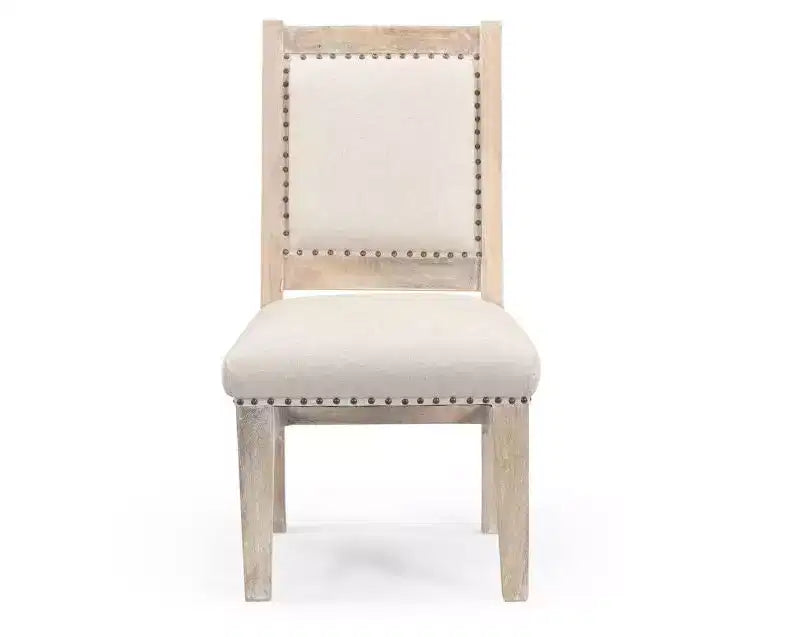 HomeRoots Sedia Laterale 20 Beige e Bianca