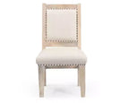 HomeRoots Sedia Laterale 20 Beige e Bianca