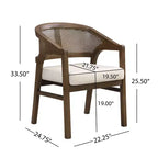 Christopher Knight Home Grace Set da pranzo contemporaneo 7 pezzi in legno di gomma e rattan con tavolo rettangolare di grandi dimensioni