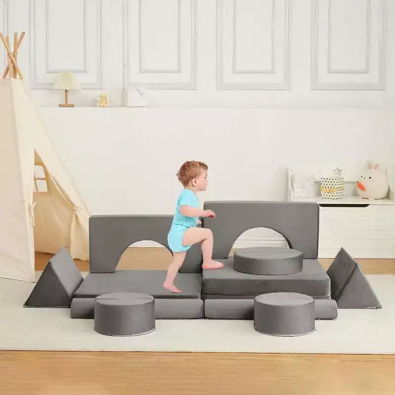 Acekool Divano Modulare per Bambini a 15 Pezzi, Divano Creativo da Pavimento per Bambini e Bambine, Divano dell'Immaginazione per la Stanza dei Giochi