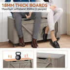 Panca contenitore, cassapanca in legno con 4 ruote, cassapanca da 100 cm con 2 cerniere di sicurezza, capacità di carico di 160 kg, angoli arrotondati, intaglio a U, per ingresso