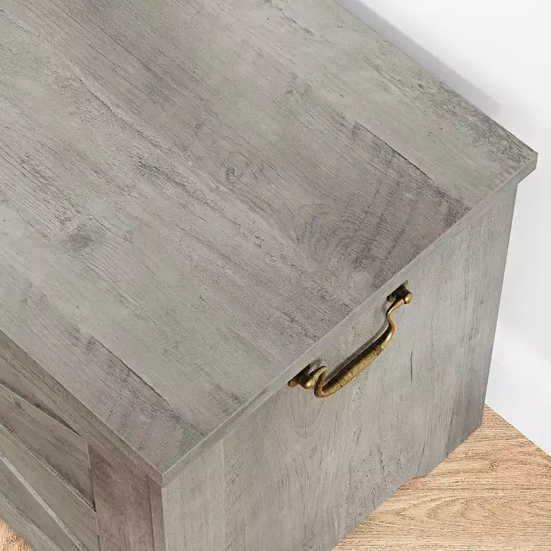 Panca contenitore, cassapanca in legno con 4 ruote, cassapanca da 100 cm con 2 cerniere di sicurezza, capacità di carico di 160 kg, angoli arrotondati, intaglio a U, per ingresso
