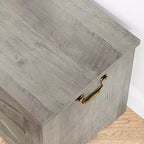 Panca contenitore, cassapanca in legno con 4 ruote, cassapanca da 100 cm con 2 cerniere di sicurezza, capacità di carico di 160 kg, angoli arrotondati, intaglio a U, per ingresso