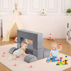 Divano per bambini, set divano gioco modulare in schiuma con cuscini staccabili - Convertibile per camera da letto o sala giochi
