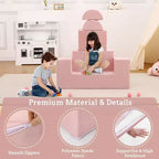 Divano per bambini, set divano gioco modulare in schiuma con cuscini staccabili - Convertibile per camera da letto o sala giochi