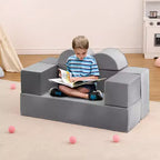 Divano per bambini, set divano gioco modulare in schiuma con cuscini staccabili - Convertibile per camera da letto o sala giochi