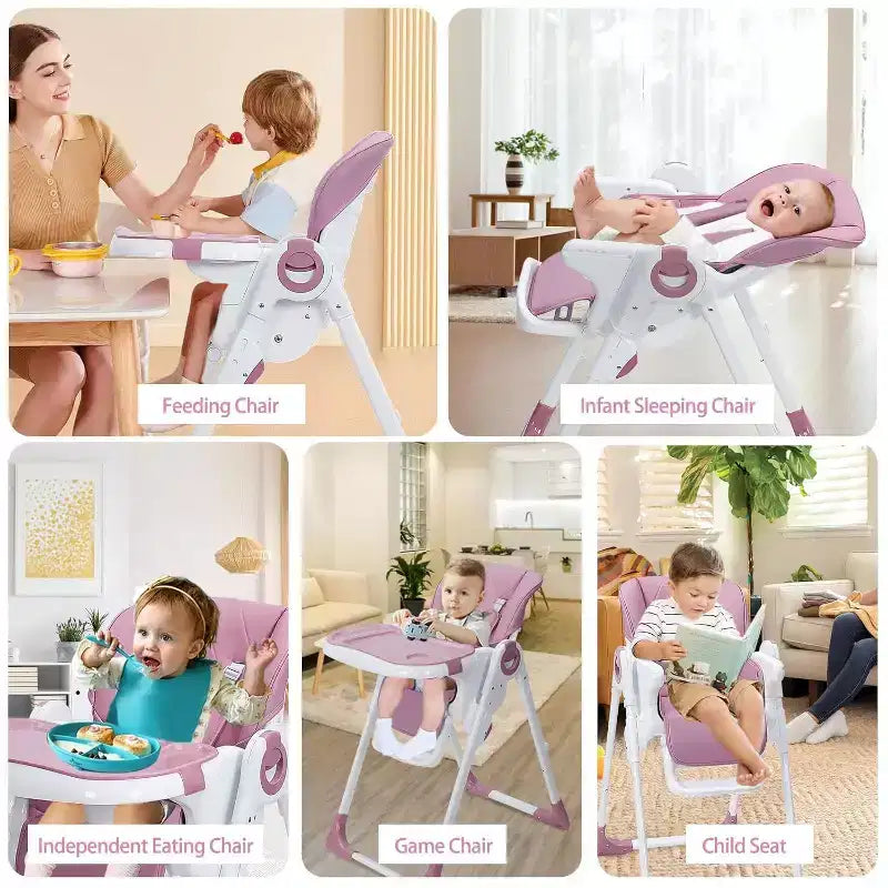 Seggiolone per neonati, seggioloni regolabili per bambini con vassoio rimovibile per una facile pulizia, seggioloni pieghevoli per neonati e bambini piccoli