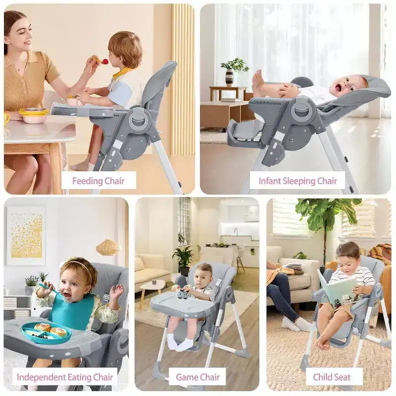 Seggiolone per neonati, seggioloni regolabili per bambini con vassoio rimovibile per una facile pulizia, seggioloni pieghevoli per neonati e bambini piccoli