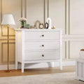 Black Fluted 3 Drawer Dresser,Modern with Vertical Texture Wood Dresser for Bedroom, Living Room, Entryway
