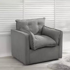 360 Swivel Modern Armchair with Metal Base - 401 Lbs Linen Lounge Chair for Living Room Office