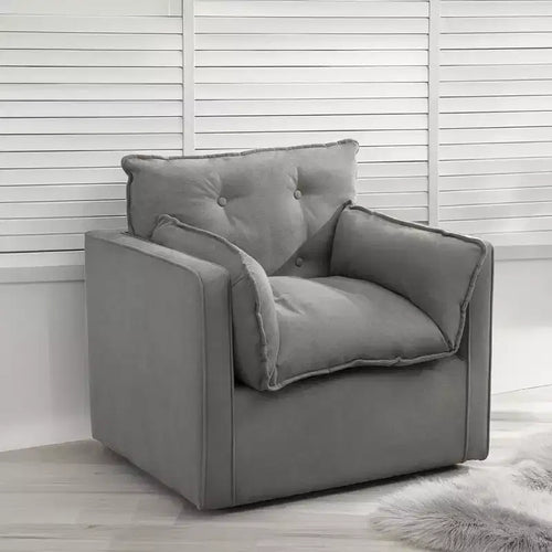 360 Swivel Modern Armchair with Metal Base - 401 Lbs Linen Lounge Chair for Living Room Office