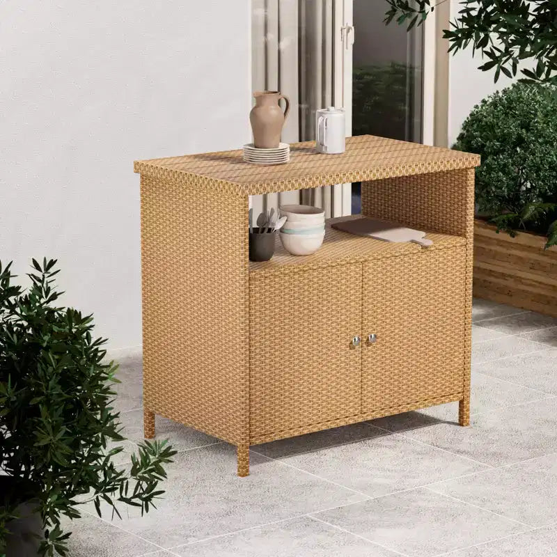GRANDPATIO Wicker Buffet & Console Table