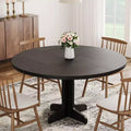 Round Dining Table for 4, 47 Inch Farmhouse Circle Kitchen Table with Wood Tabletop and Stable Base