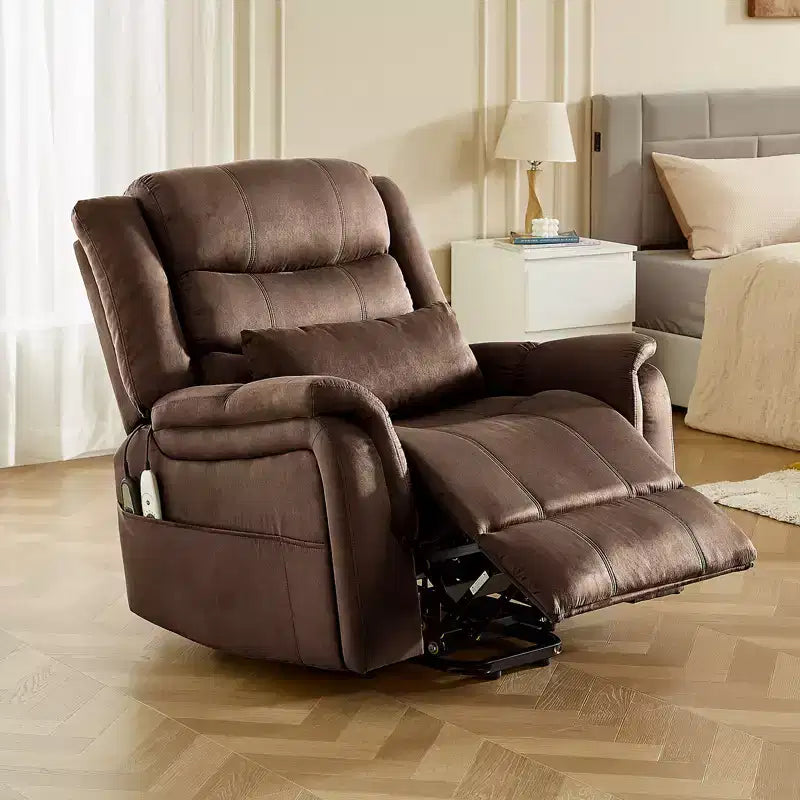 Poltrona reclinabile Bestier 37" con sollevamento elettrico, massaggio e riscaldamento per soggiorno, poltrona reclinabile elettrica singola con tasche laterali per anziani