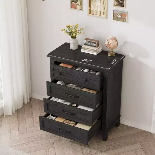 34-in Tall Vertical Drawer Dresser  Chic Concave Drawer Design, Large Storage, Modern Freestanding Closet Chest for Bedroom or Living Room