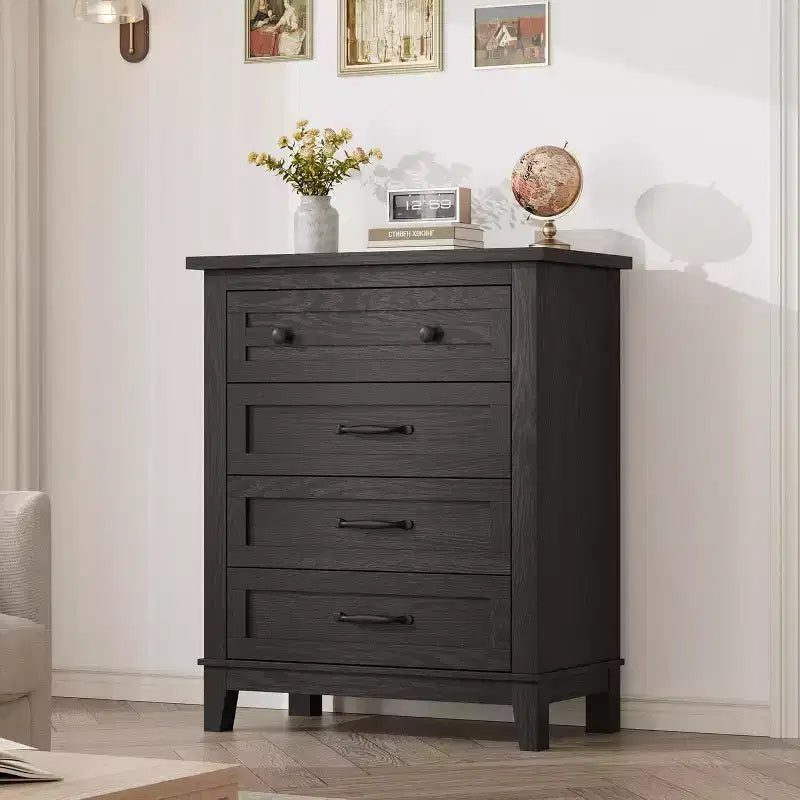 Cassettiera Verticale Alta 86 cm, Design con Cassetti Concavi Chic, Ampio Spazio di Archiviazione, Comò Moderno Autoportante per Camera da Letto o Soggiorno