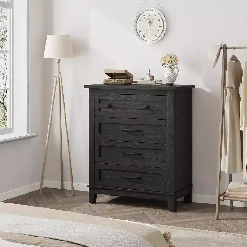 Cassettiera Verticale Alta 86 cm, Design con Cassetti Concavi Chic, Ampio Spazio di Archiviazione, Comò Moderno Autoportante per Camera da Letto o Soggiorno