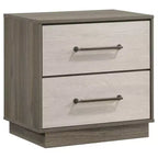 Coaster,Fenwick 2-drawer Nightstand Bedside Table Grey Oak