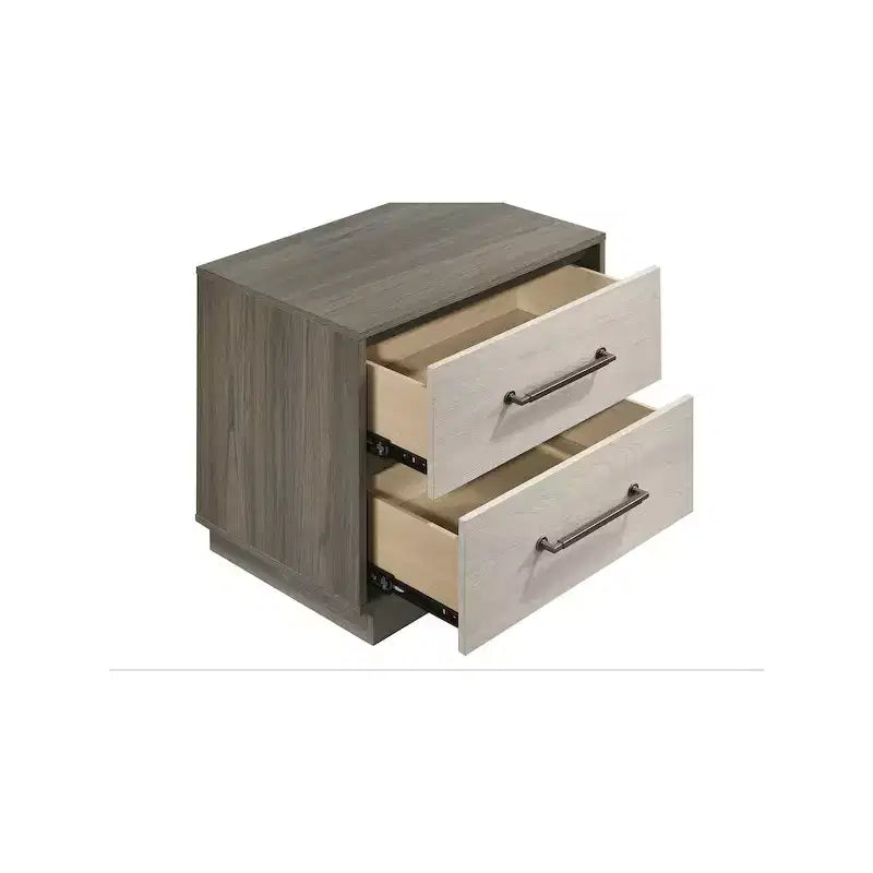 Coaster, Fenwick Table de Chevet 2 Tiroirs Chêne Gris