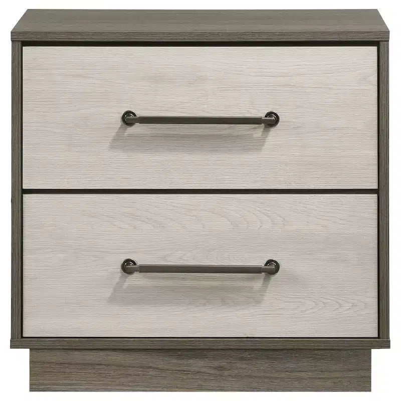 Coaster, Fenwick Table de Chevet 2 Tiroirs Chêne Gris