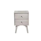 Alpine Furniture,Flynn Mid Century Modern 2 Drawer Nightstand, Gray