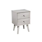 Alpine Furniture, comodino Flynn Mid Century Modern a 2 cassetti, grigio