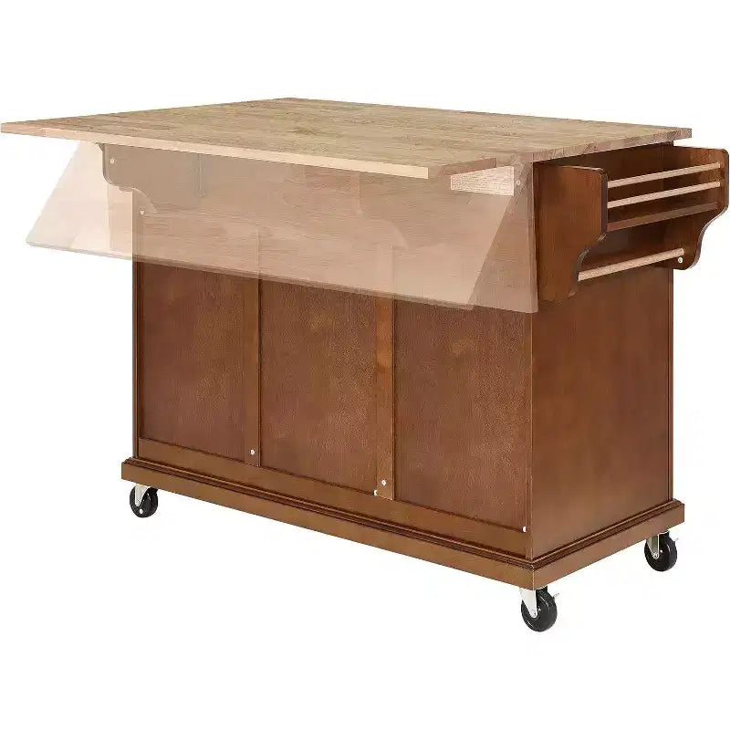 Carrello da cucina Acekool grigio con 2 cassetti e portacondimenti, isola mobile con ripiani regolabili