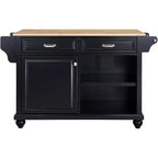 Carrello da cucina Acekool grigio con 2 cassetti e portacondimenti, isola mobile con ripiani regolabili