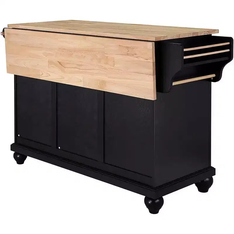 Carrello da cucina Acekool grigio con 2 cassetti e portacondimenti, isola mobile con ripiani regolabili