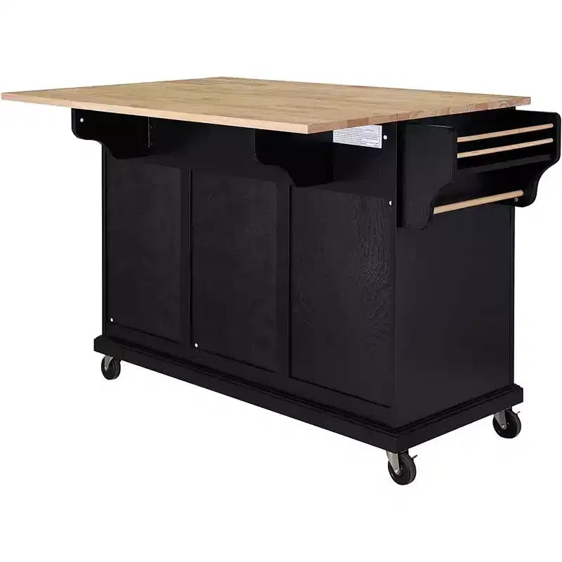 Carrello da cucina Acekool grigio con 2 cassetti e portacondimenti, isola mobile con ripiani regolabili