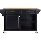Carrello da cucina Acekool grigio con 2 cassetti e portacondimenti, isola mobile con ripiani regolabili
