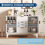 Meuble de Rangement 3 Tiroirs 47.2 W, Grand Buffet 2 Portes, Meuble TV Moderne Mi-Longueur, Meuble Bar Salon, Cuisine, Entrée
