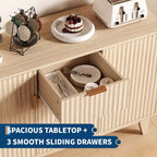 Meuble de Rangement 3 Tiroirs 47.2 W, Grand Buffet 2 Portes, Meuble TV Moderne Mi-Longueur, Meuble Bar Salon, Cuisine, Entrée