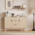 Meuble de Rangement 3 Tiroirs 47.2 W, Grand Buffet 2 Portes, Meuble TV Moderne Mi-Longueur, Meuble Bar Salon, Cuisine, Entrée
