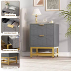 Cassettiera Coolmee a 2 cassetti, Comodino Piccolo con Cassetti, Comodino Moderno per Camera da Letto, Tavolino Laterale con Cassetto per Soggiorno, Corridoio, Ingresso