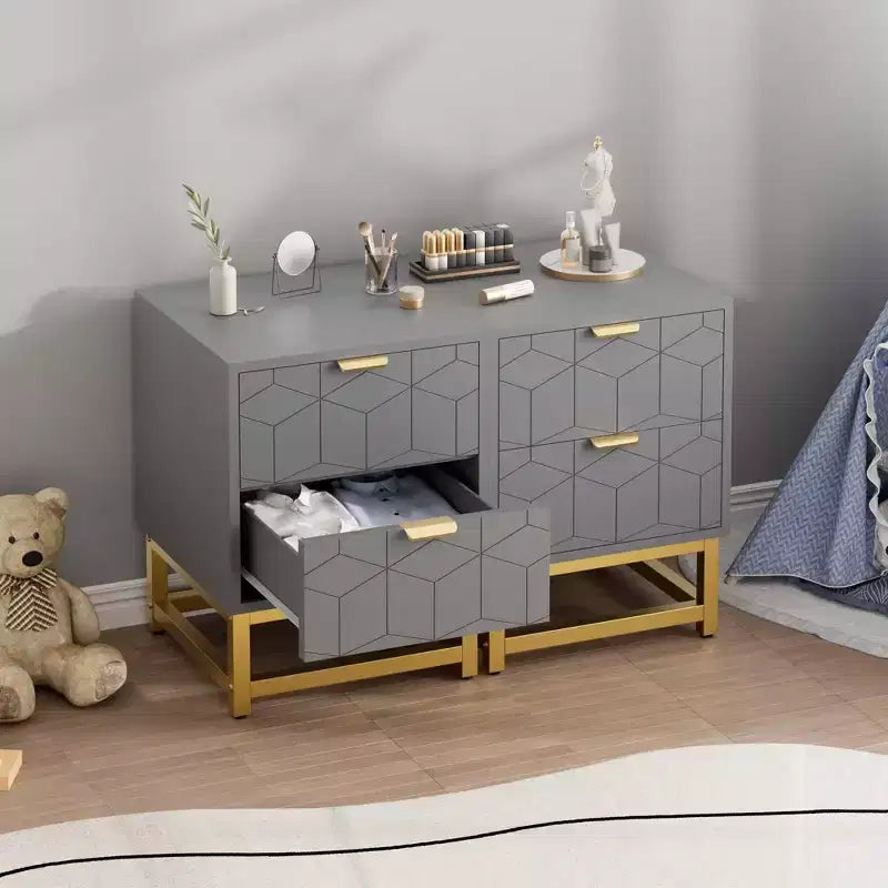 Cassettiera Coolmee a 2 cassetti, Comodino Piccolo con Cassetti, Comodino Moderno per Camera da Letto, Tavolino Laterale con Cassetto per Soggiorno, Corridoio, Ingresso