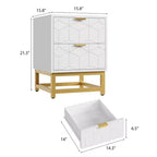 Cassettiera Coolmee a 2 cassetti, Comodino Piccolo con Cassetti, Comodino Moderno per Camera da Letto, Tavolino Laterale con Cassetto per Soggiorno, Corridoio, Ingresso