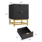 Cassettiera Coolmee a 2 cassetti, Comodino Piccolo con Cassetti, Comodino Moderno per Camera da Letto, Tavolino Laterale con Cassetto per Soggiorno, Corridoio, Ingresso