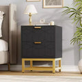 Coolmee 2 Drawer Dresser, Small Dresser Chest of Drawers, Modern Nightstand for Bedroom, End Table with Drawer for Living Room, Hallway, Entryway