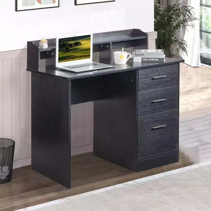 Scrivania rettangolare per computer Karl Home da 43,31 pollici con libreria superiore