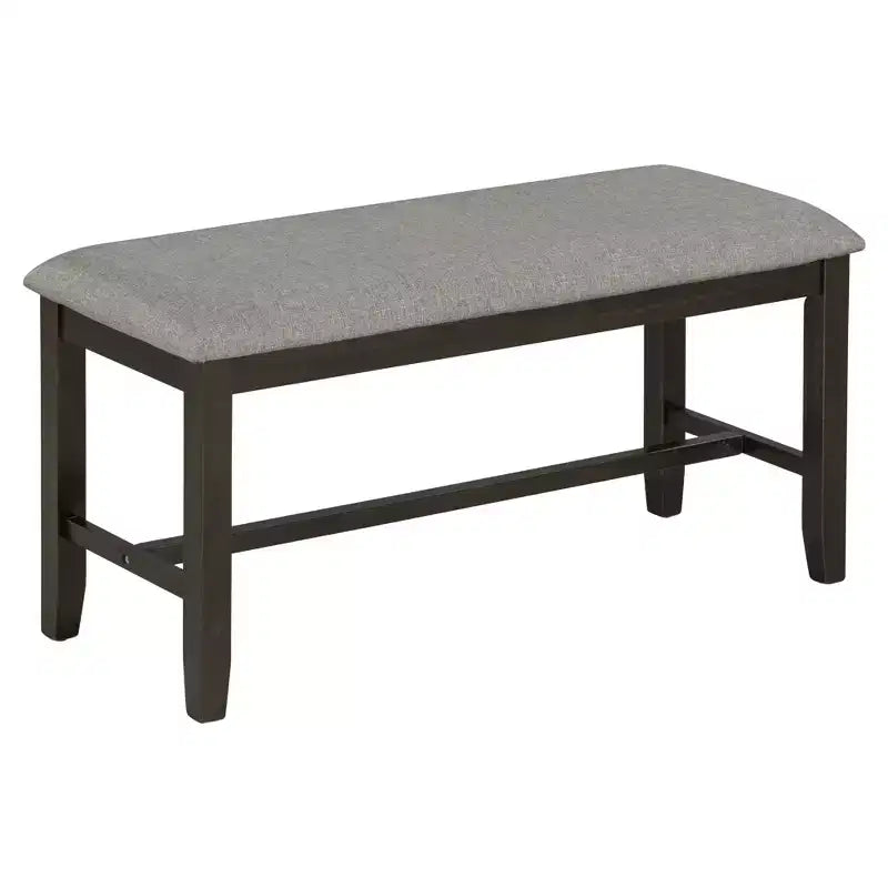 Set da pranzo da 6 pezzi con panca, stile rustico, per 6 persone, tavolo rettangolare in legno e 4 sedie imbottite