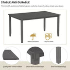 Set da pranzo da 6 pezzi con panca, stile rustico, per 6 persone, tavolo rettangolare in legno e 4 sedie imbottite