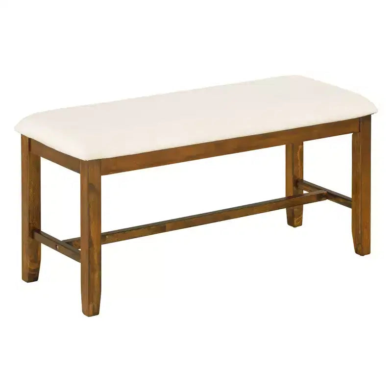 Set da pranzo da 6 pezzi con panca, stile rustico, per 6 persone, tavolo rettangolare in legno e 4 sedie imbottite