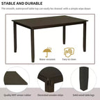 Set da pranzo da 6 pezzi con panca, stile rustico, per 6 persone, tavolo rettangolare in legno e 4 sedie imbottite
