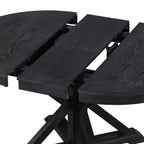 Set Tavolo da Pranzo Allungabile per 4, Tavolo Rotondo in Legno con 4 Sedie Imbottite per Cucina
